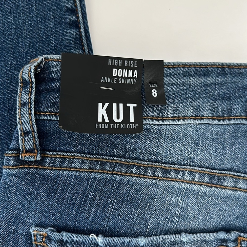 KUT From The Kloth Size 8 High Rise Donna Ankle Skinny Frayed Edge Jeans - Picture 7 of 8